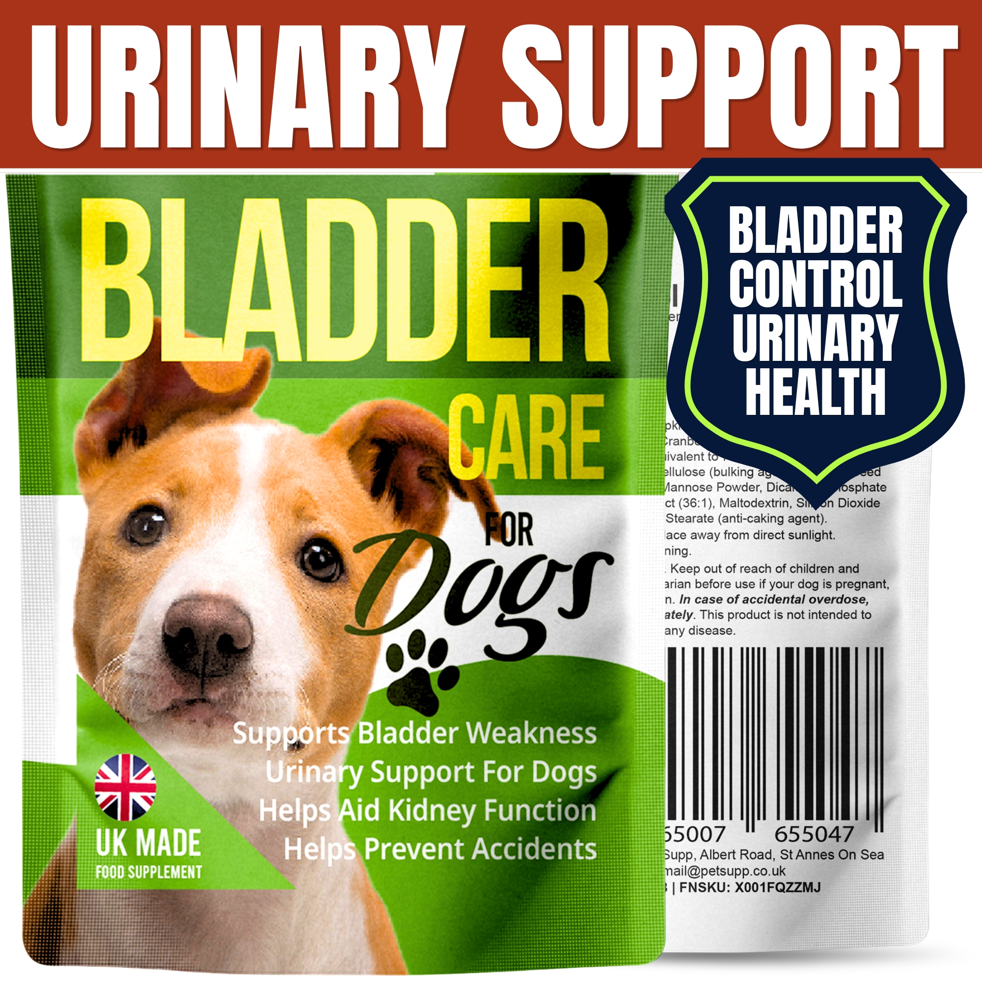 Dog Bladder Control Tablets Senior Dogs Urinary Support Supplement