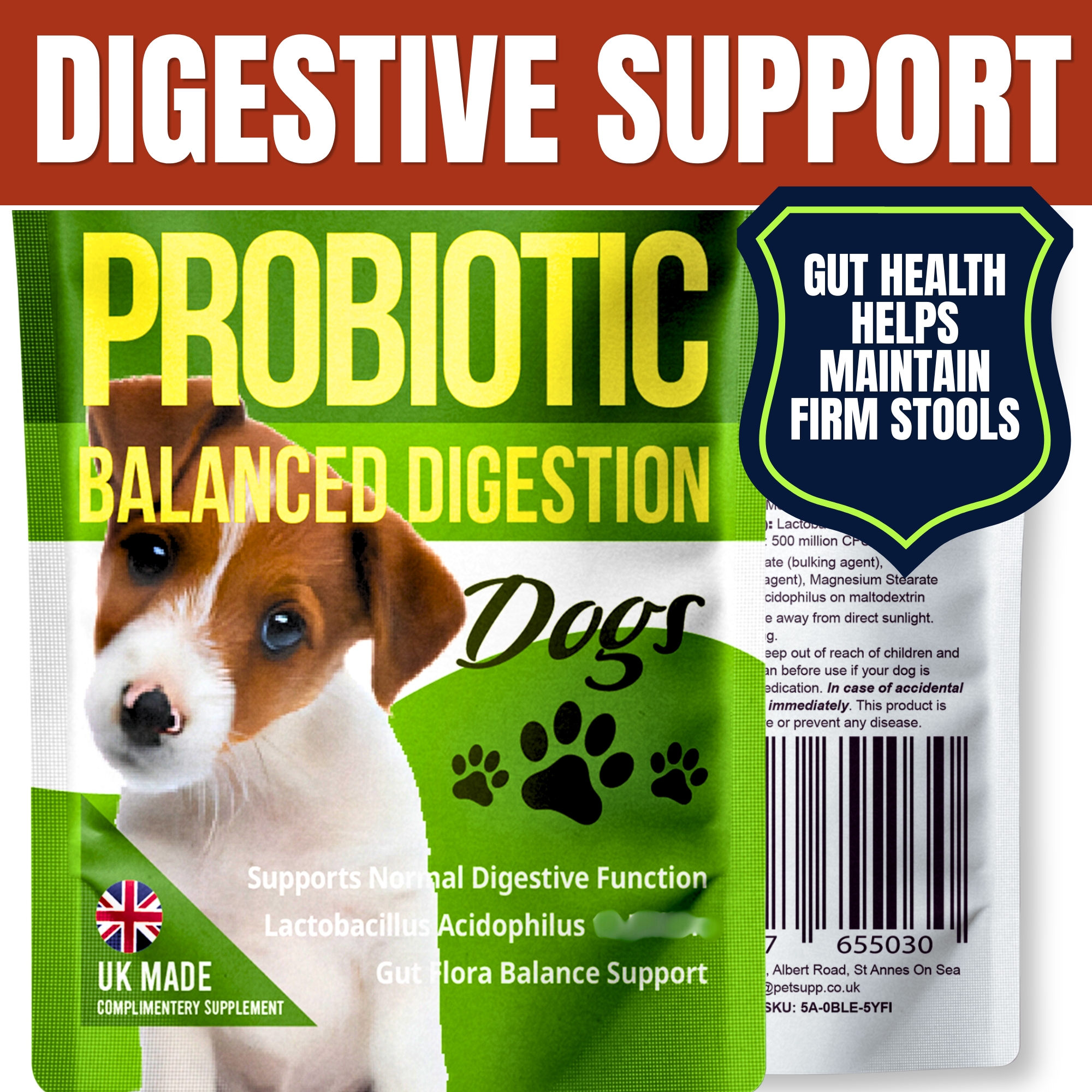 dog probiotic digestion gut health loose stool sensetive stomach